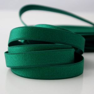 Trägergummi, elastisches Trägerband in smaragdgrün, 12mm breit um BHs, Kleider & Tops zu nähen