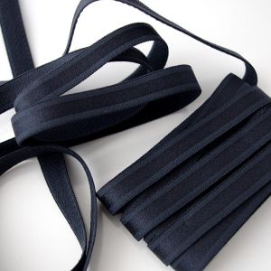 Trägergummi, elastisches Trägerband in dunkelblau, 12mm breit um BHs, Kleider & Tops zu nähen