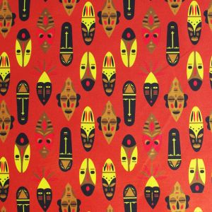 Unelastischer Badehosenstoff 'Voodoo' mit Totem-Muster