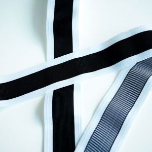 Gummiband schwarz-weiss gestreift, 5cm breit um Bund für Unterhosen, Leggings, Hosen zu nähen