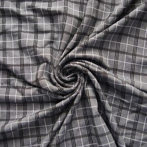 Unterwäsche Lycra Stoff mit Tartan Schottenkaro Muster in grau