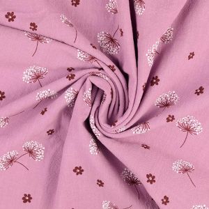 Vintage Baumwollstoff mit Blumen in lila