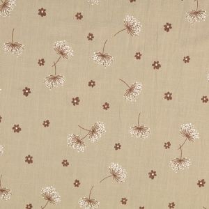 Vintage Baumwollstoff in stone mit Blumen