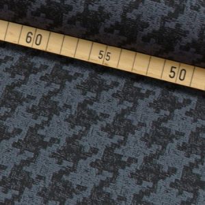 Viskose Stoff mit Vichy Hahnentritt Muster in grau & schwarz