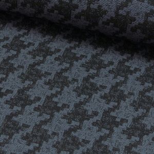 Viskose Stoff mit Vichy Hahnentritt Muster in grau & schwarz