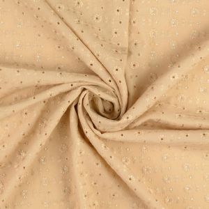Viskose-Batist Blumenstickerei Stoff in beige