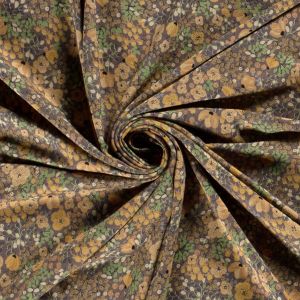 Viskose Jersey Stoff mit Blumenmuster in taupe