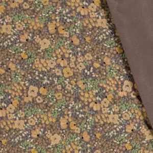 Viskose Jersey Stoff mit Blumenmuster in taupe