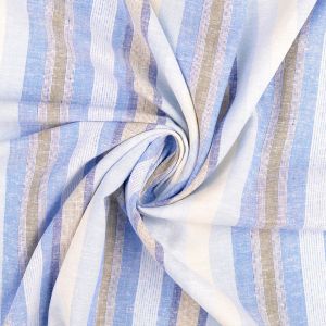 Viskose Leinen Stoff gestreift in flieder & mint auf offwhite Hintergrund