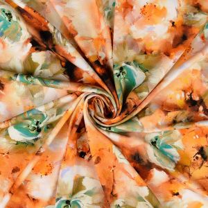 Viskose Modal Jersey Stoff Blume terra aqua