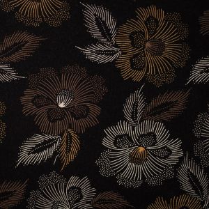 Viskose - Modal Jersey Stoff mit Blumen in schwarz-braun