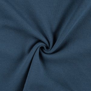 Waffeljersey Stoff jeansblau