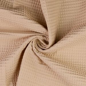 Waffelpiqué Stoff in hellbeige (col. 5005)